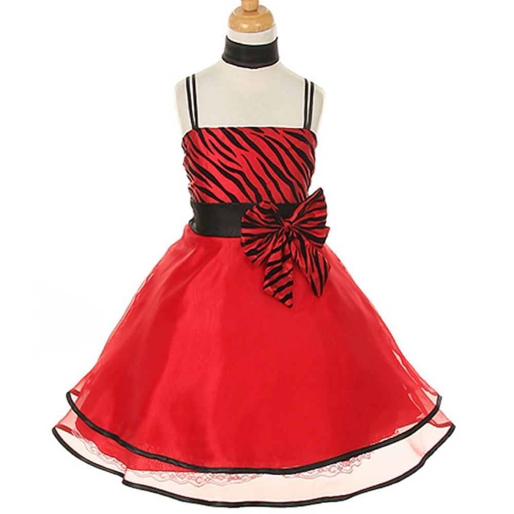 Red Zebra Print Taffeta/Organza